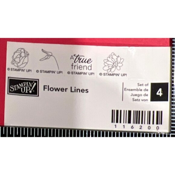 Stampin Up! Flower Lines Double-Mounted Stamp Set 116200 True Friend Unmounted - Picture 3 of 3